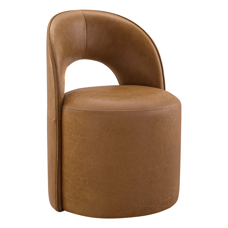 Chaise rembourrée en cuir véritable Neta