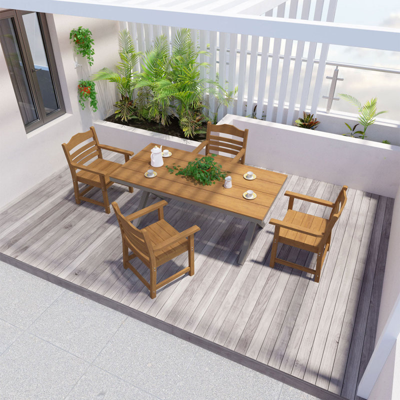 70.87Inch Rectangular Dining Table With X-Shape Aluminum Table Leg