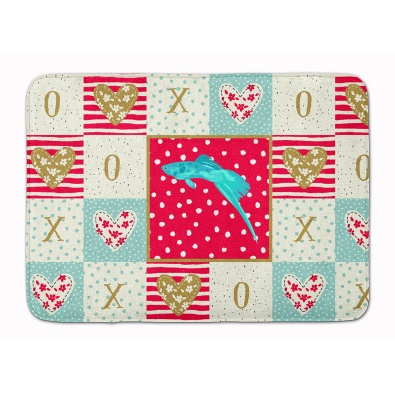 Love Memory Foam Kitchen Mat, Hildigard Sword Tail Guppy