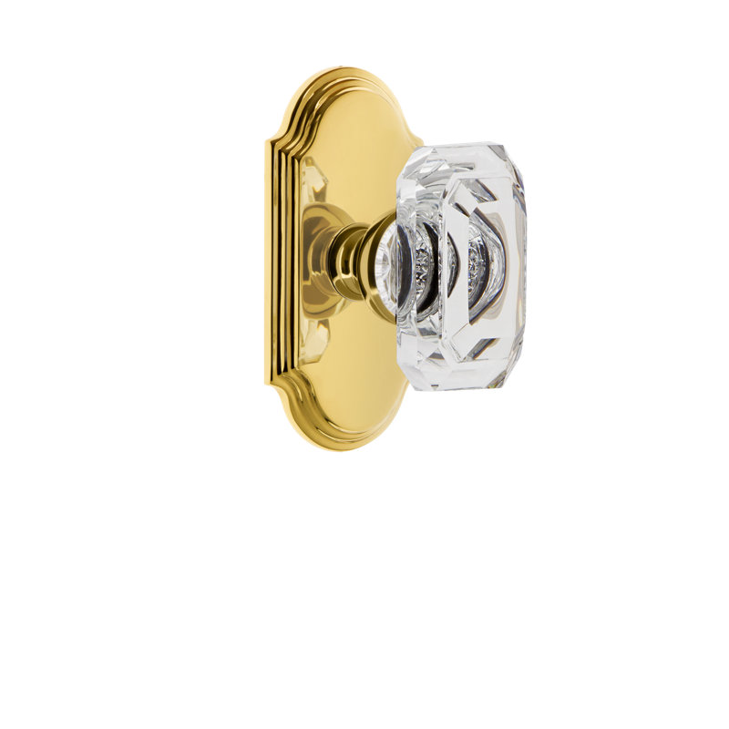Poignée de porte en cristal Grandeur, 2 3/4", Laiton intemporel