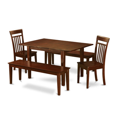 Agesilao Butterfly Leaf Solid Wood Rubberwood Dining Set by Winston Porter