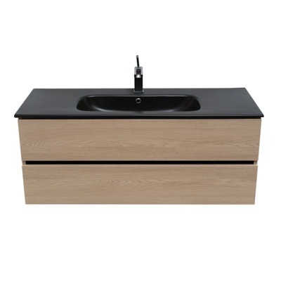 Veneto 48″ Wall Mount Single Bathroom Vanity with Ceramic Top