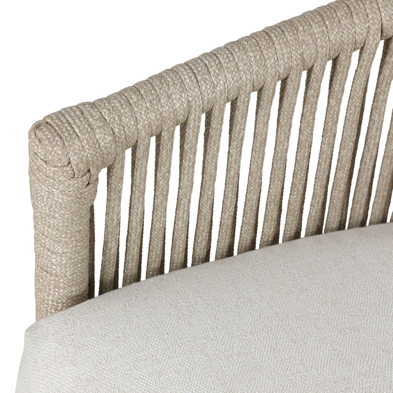 Porto Outdoor Swivel Lounge Chair, Ivory Rope, Alessi Linen
