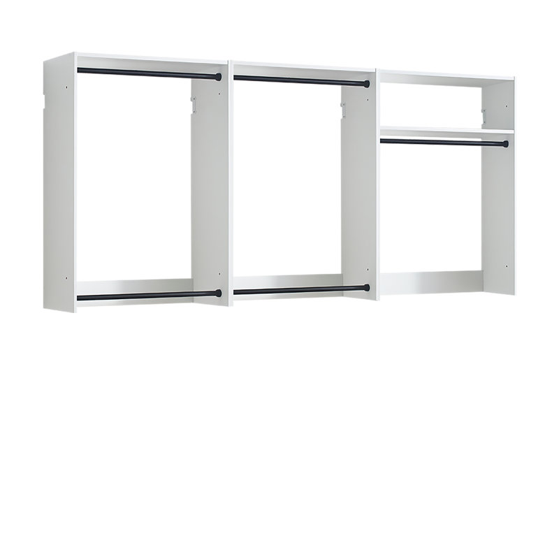 Devi White Wall Mounted Wood Closet System, White