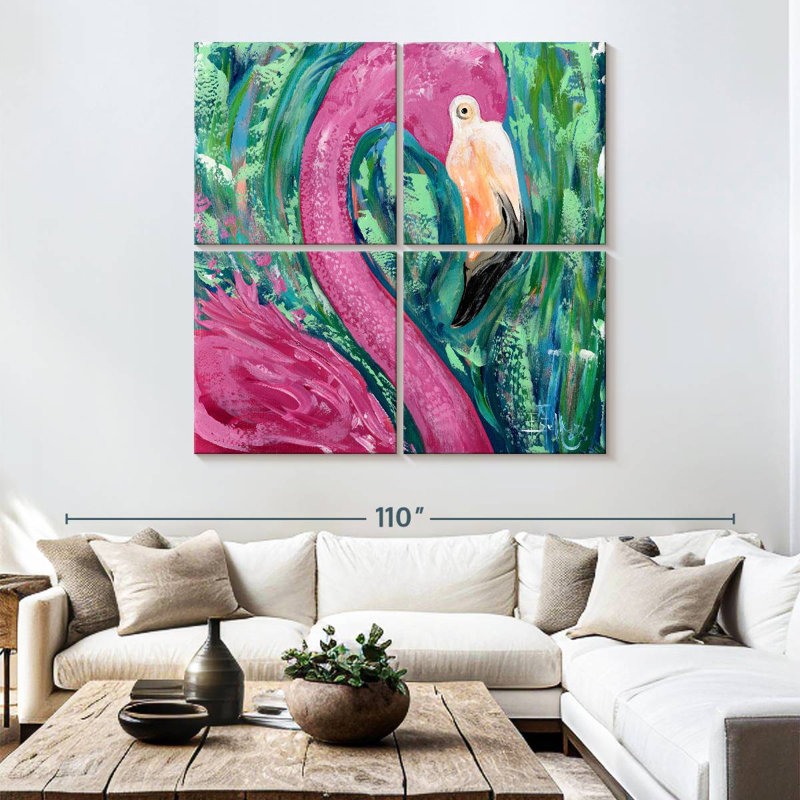 Brampt Sweet Flamingo Portrait, 74" H x 74" W