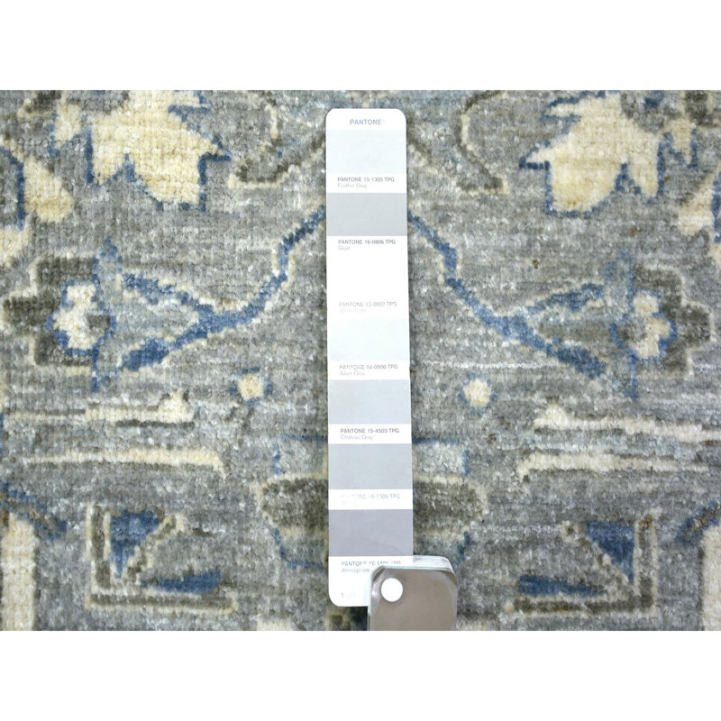 Tapis de couloir oriental gris clair en laine pure noué à la main 2 po 6 po x 9 po 9 po 7F271CBE22C74850A9D315B1A3558326