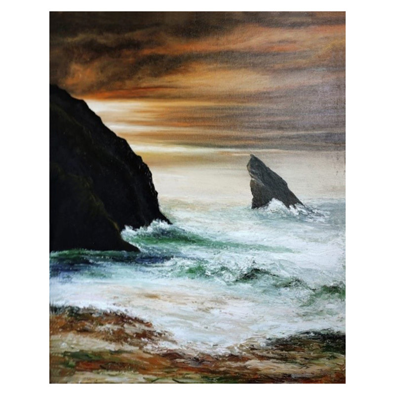 Sérénité - Bord de vague | Huile sur toile | Par Qureysh Basrai
