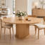 Table de salle à manger ronde extensible avec piédestal cannelé