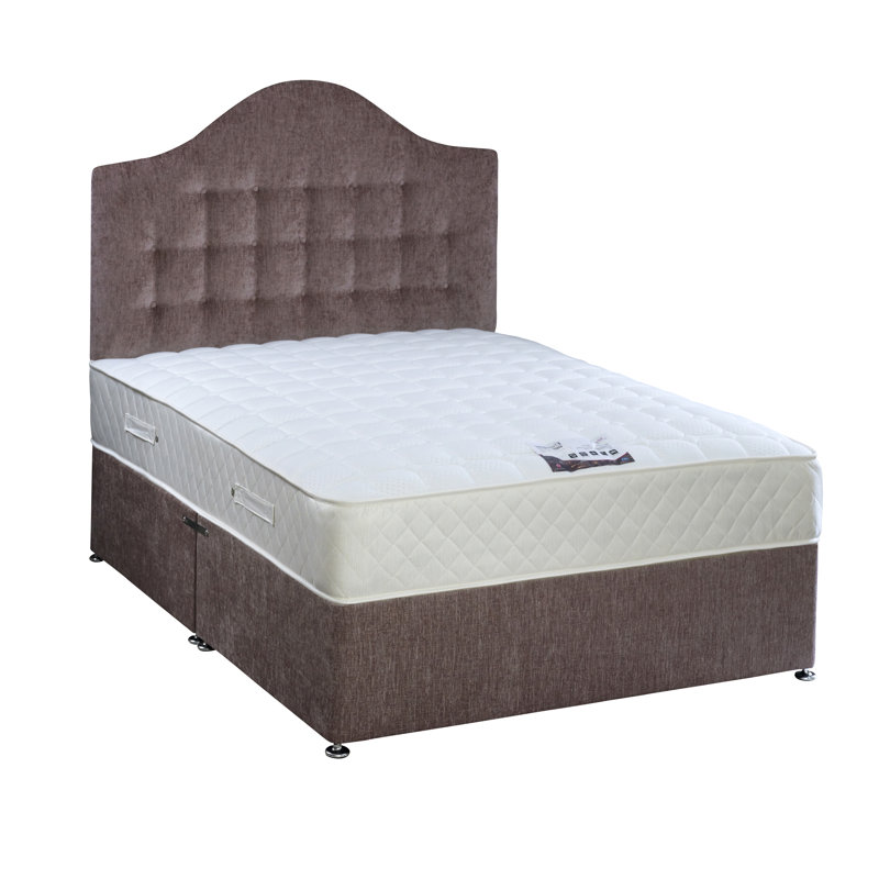 Tarquin Hybrid Divan Bed Set, Single (3'), Without Drawer, Charcoal