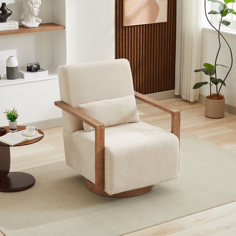 Fauteuil d'appoint pivotant 30,3 po Roomfitters, Beige