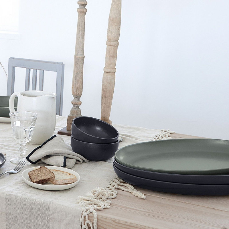 Casafina Pacifica Stoneware Platter, 0.91" H x 8.1" W x 12.72" L, Artichoke