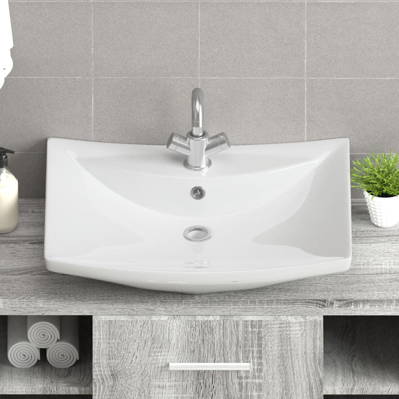 Metro Lane Markel 600mm L x 440mm W Ceramic Rectangular Sink, White