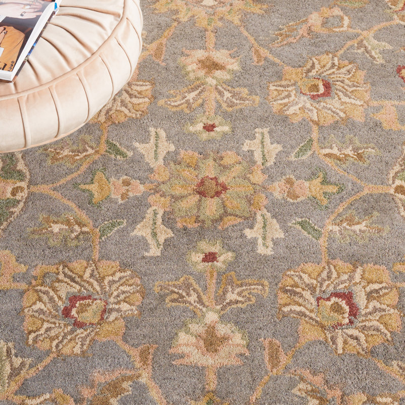 Tapis bleu / beige en laine touffeté à la main Cranmore, Ovale 7 pi 6 po x 9 pi 6 po