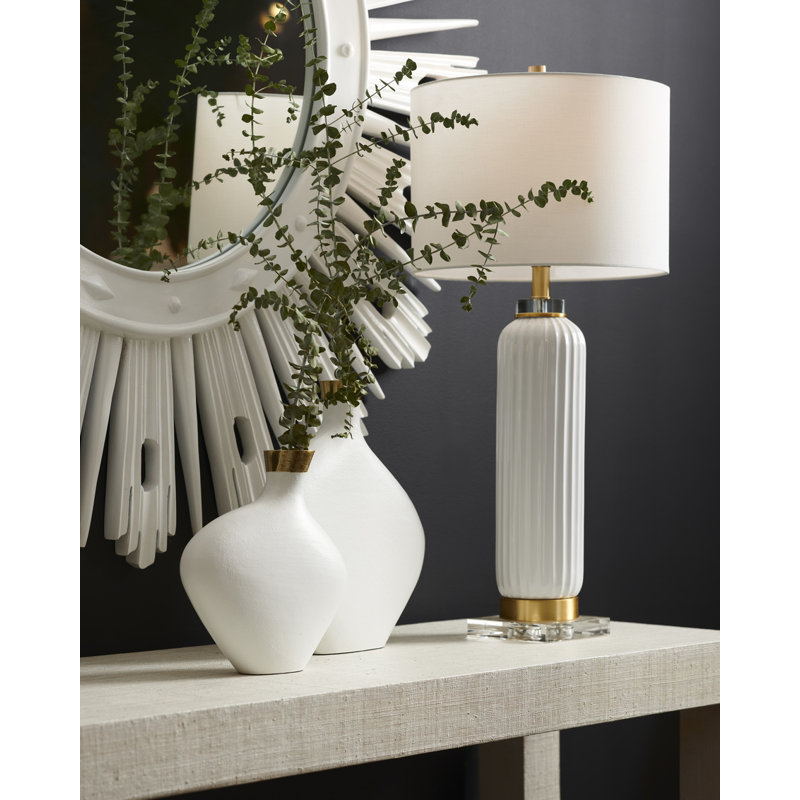 Samuel Table Lamp, White, 30.8" H x 5.5" W x 5.5" D