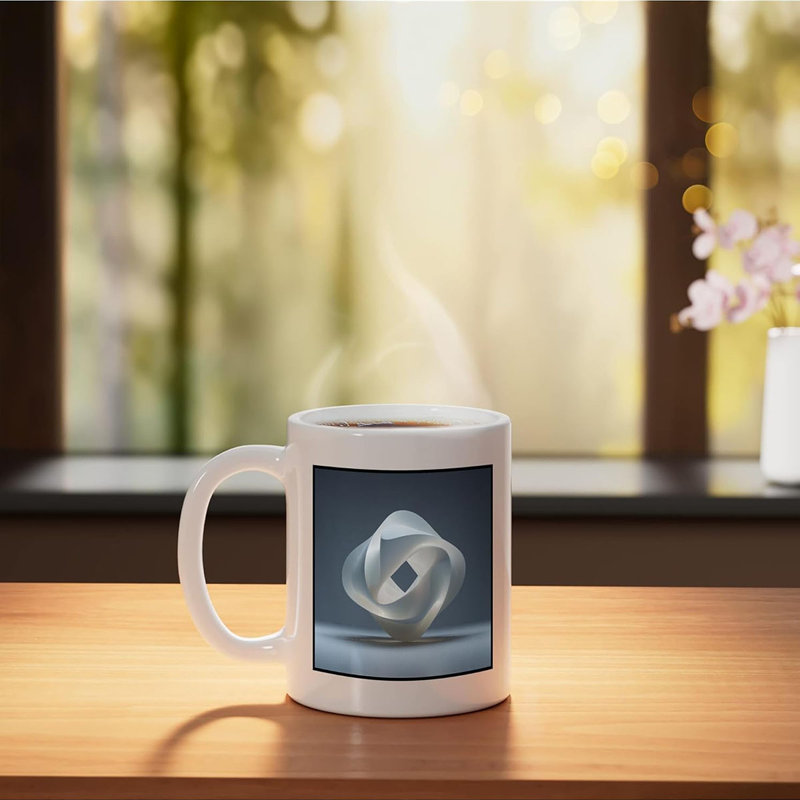 Abstract Geometric Sculpture Modern Ceramic Mug, 11oz