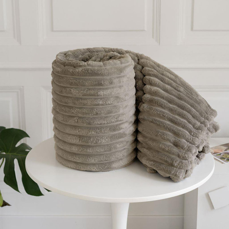 Machine Woven Throw Blanket, Beige, 200cm x 150cm