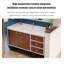 Meuble-lavabo en bois d'hévéa de style Bauhaus avec finition brune et lavabo en céramique