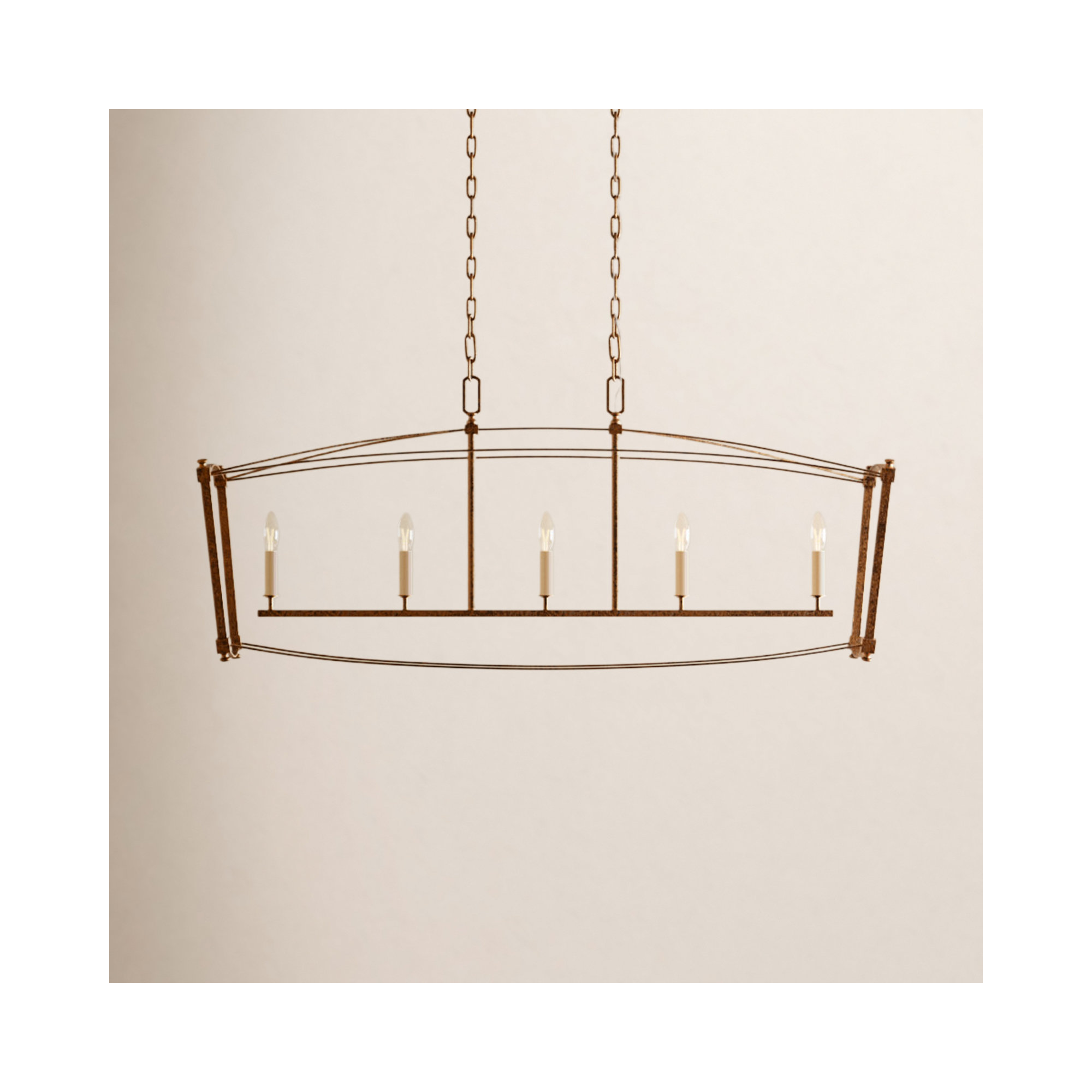 Olive 5 Light Dimmable Pendant, Antique Gild
