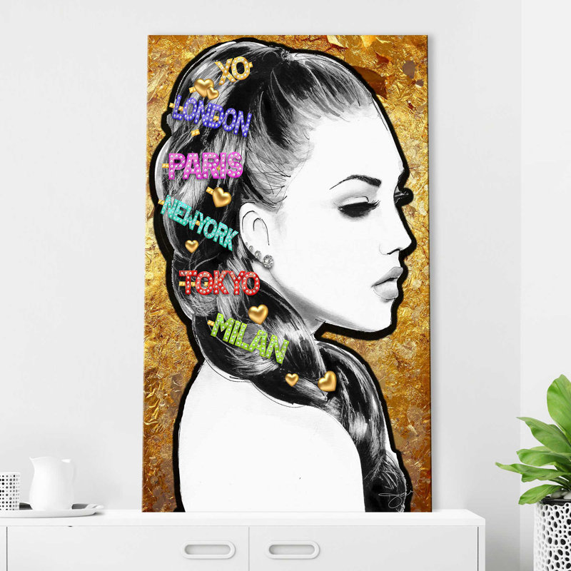 Pinces à cheveux colorées (verticales) par Jodi - impression, Toile tendue, H 30 po x l 18 po x P 1 po