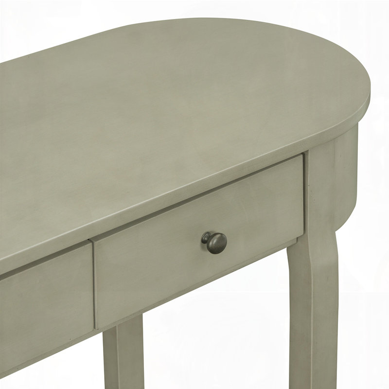 Curved Design Console Table with Drawers, Grey