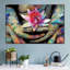Fleur de lotus à la main sur toile-241451997