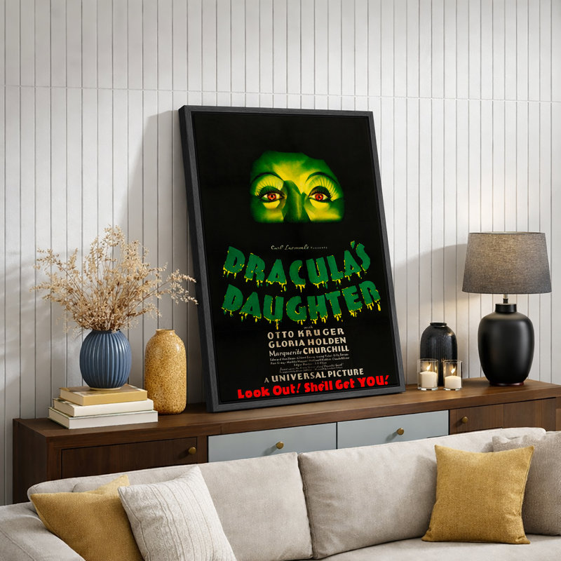 Dracula's Daughter, H 24 po x l 16 po x P 1,5 po, Cadre flottant noir