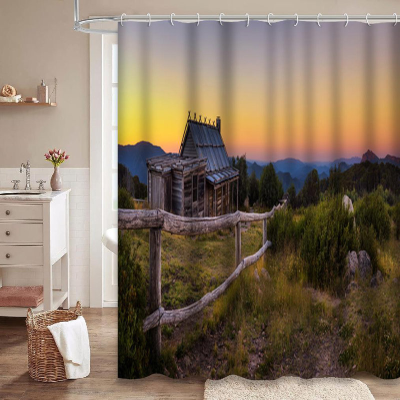 Rideau de douche avec 12 crochets Snowy River, L 72 po x l 78 po