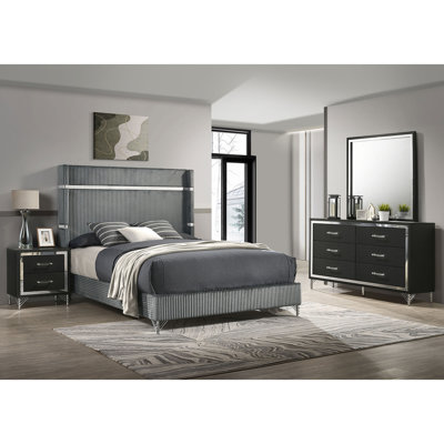 Ensemble de chambre avec grand lit 4 pièces Malcolm