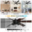 Très grand ventilateur de plafond 72 pouces noir moderne Farmhouse avec éclairage à DEL à intensité variable et télécommande, ventilateur à 6 pales en cristal CC pour salon-775940595