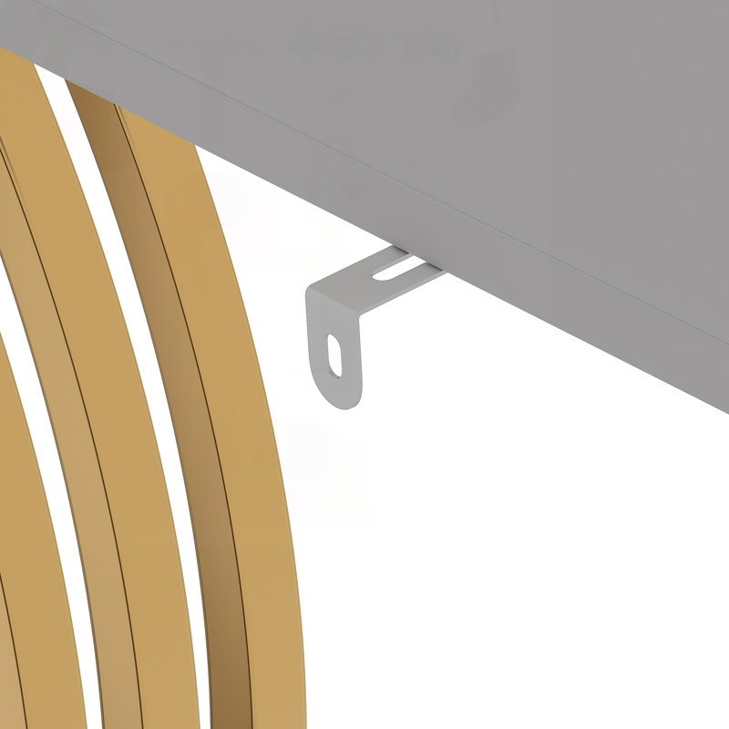 Table d'entrée 47,3 pouces avec 3 tiroirs et structure en métal doré 47,3 pouces, White / White+Gold, White, White+Gold