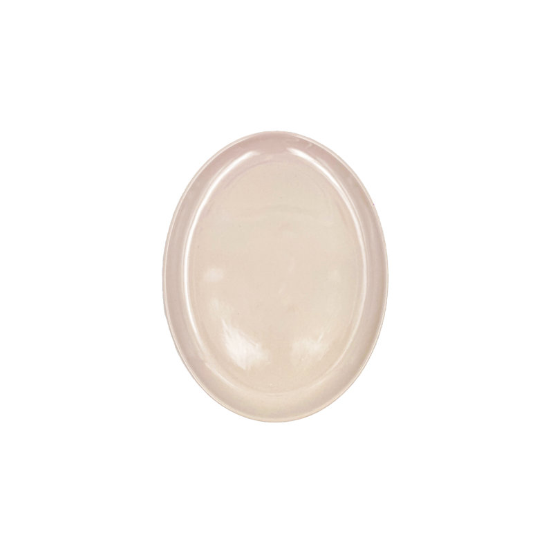 Canvas Home Shell Bisque Porcelain Medium Oval Serving Platter, Pink