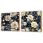 Ensemble de 2 collages industriels carrés ivoire et bleu à motif floral industriel-101849792-101849791