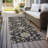 Machine Washable Indoor/Outdoor Segin ACN1149 Black Rug-109514216