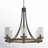 6-Light Dimmable Metal Wagon Wheel Chandelier