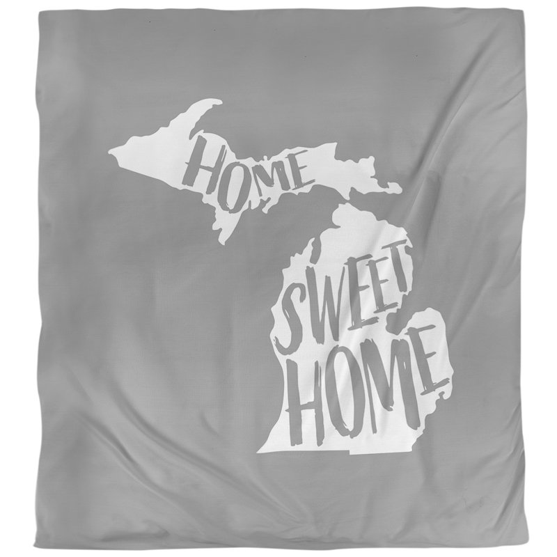 Housse de couette simple pour la maison Michigan, Polyester brossé, Gris
