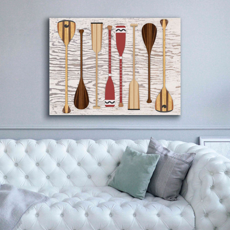 «Canoe Paddles & Oar» par Edward M. Fielding, estampe numérique sur toile, H 40 po x l 54 po