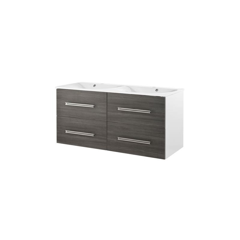 Como 1200mm Wall Mounted Double Vanity, Anthrazit / Weiß