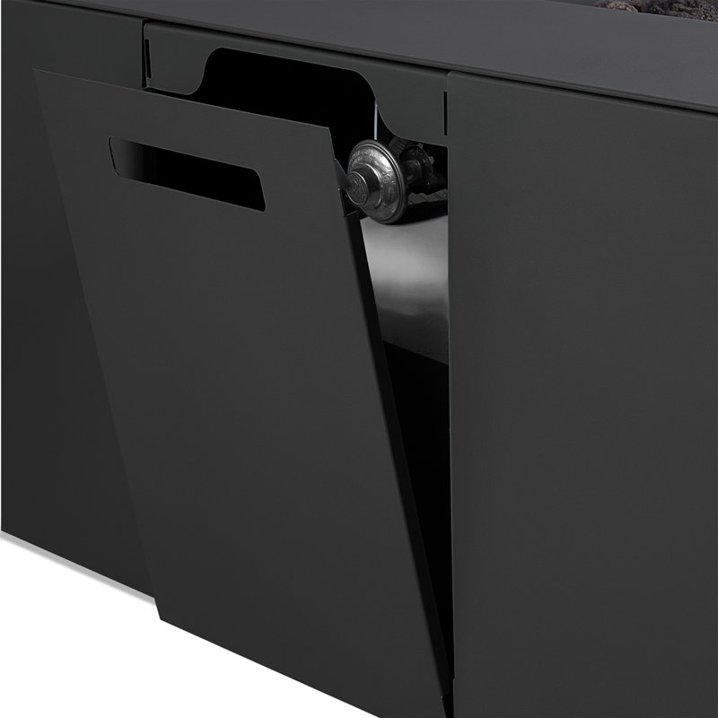 Coden Rectangle Metal Propane Fire Pit Table with Hidden Tank by Jensen Co., Charcoal Gray, 20'' H x 72'' W x 28'' D
