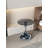 10mm Gray Tempered Glass Side Table with Marble-Finish Base & Nano-Coated Pole - Weighted Accent Table for Living Room, Bedroom, Balcony-1405598622