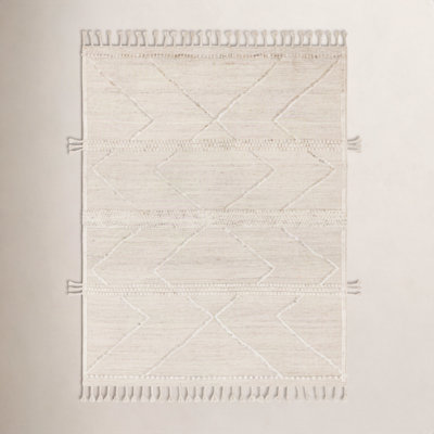 Hanna Beige Ivory Hand-Knotted Wool Rug