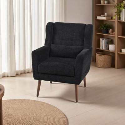 Chaise d'appoint moderne, chaises de salon, chaise de lecture confortable, chaise d'appoint de style Mid-Century, chaises avec accoudoirs pour chambre à coucher