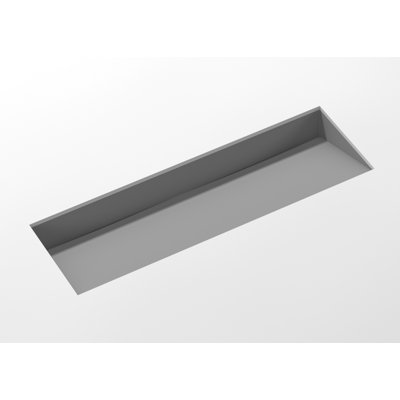 Badeloft 48.8" x 16.1" Rectangular Stone Resin Undermount Ramp Bathroom Sink UB-04-XL-MGRY in Matte Gray