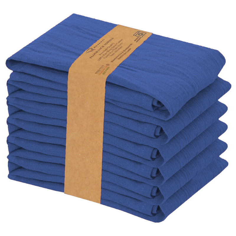 Ensemble de torchons de cuisine 100% coton, 6, Bleu marine