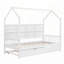 Lit simple en bois avec lit gigogne-117794015