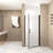 Shower Door, Aluminum Frame, Half Frame,1/4"(6Mm) Tempered Glass Explosion Proof Film-118574770