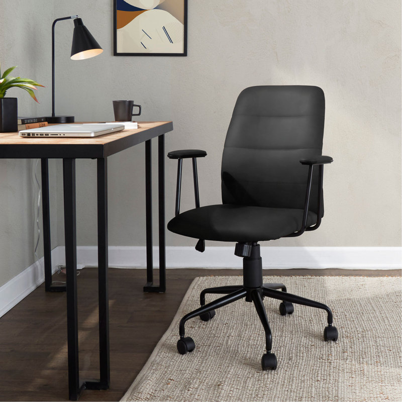 Chaise de bureau en similicuir, Noir