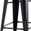 24"Metal Barstool,Country Rustic Style with Back, Kitchen Counter Bar Stool, Lightweight & Sturdy Build, Set of 2 -Matte Black