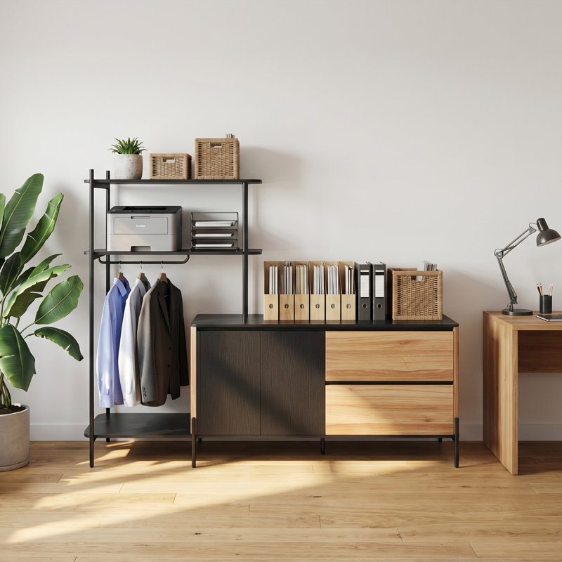 83" Office Storage Cabinet with Hanging Rod