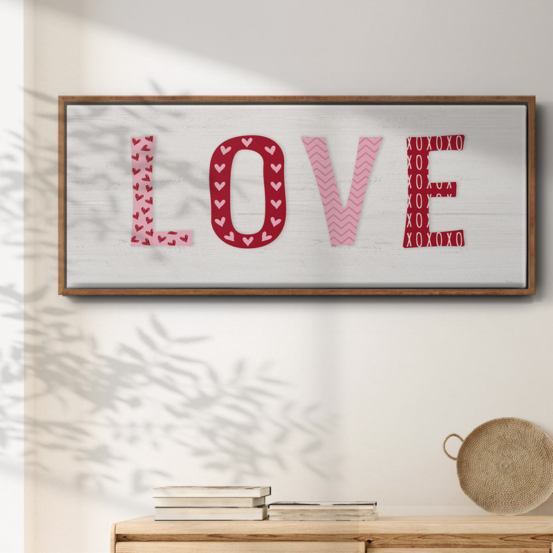Motif d'amour - toile encadrée, H 20 po x l 50 po