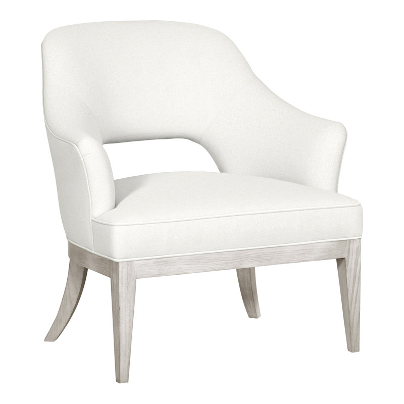 Chaise Kaley de 32,5 po Vanguard, Peau de mouton Kempsey, Casablanca